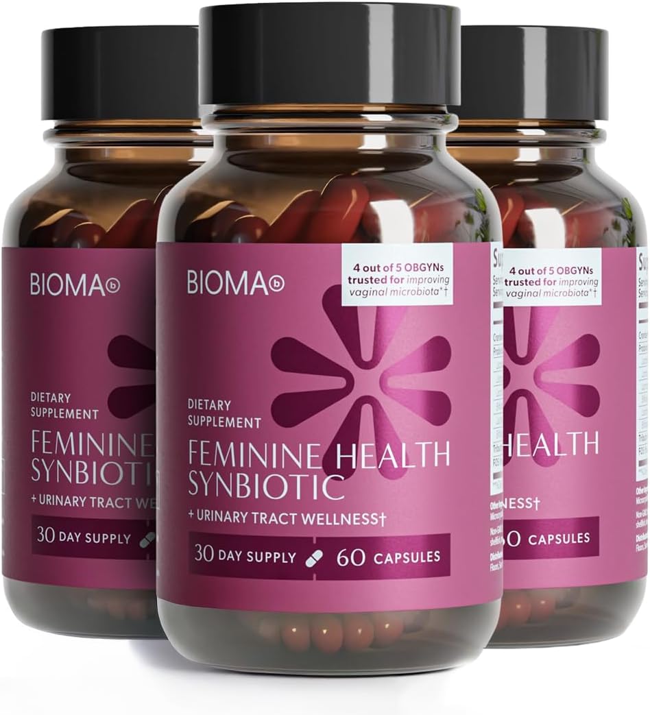 BIOMA Feminine Health Synbiotic – Women’s Health Supplement for Healthy Vaginal pH, Urinary
