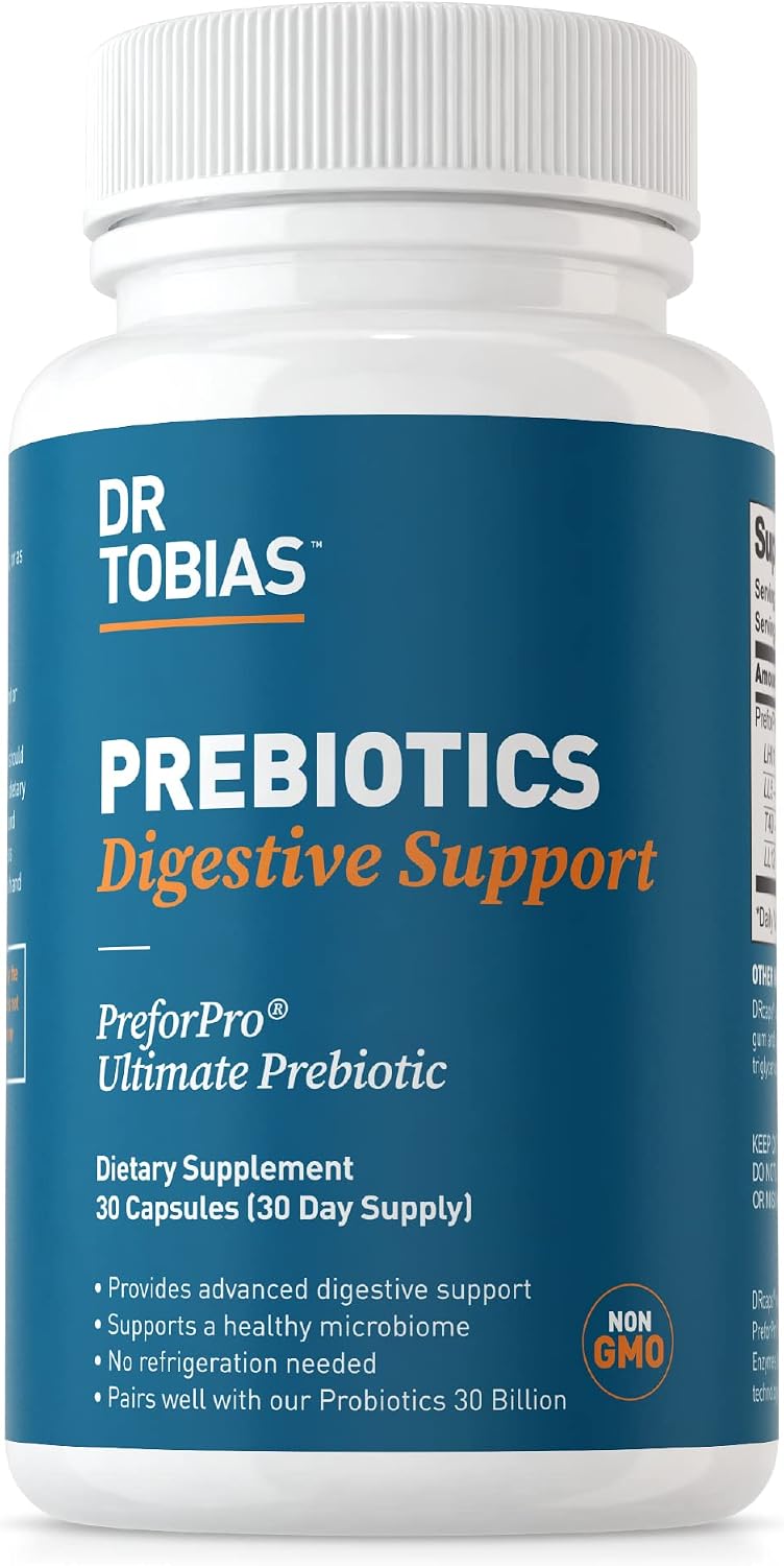 Dr. Tobias Prebiotics, Supports Digestion & Gut Health, Feed Good Probiotic Bacteria, Boost Gut