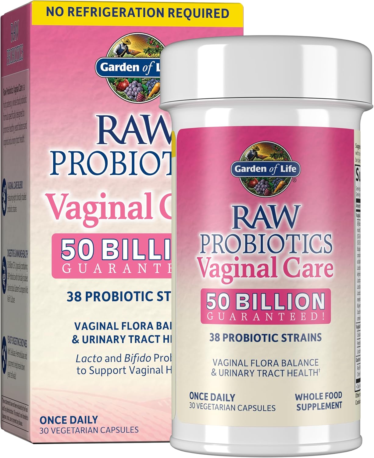 Garden of Life Raw Probiotics Vaginal Care, 50 Billion CFU, Shelf Stable