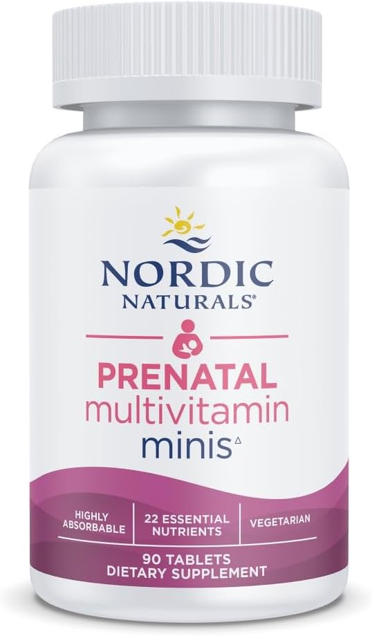 Nordic Naturals Prenatal Multivitamin Mini Tablets, Vegetarian – 90 Count