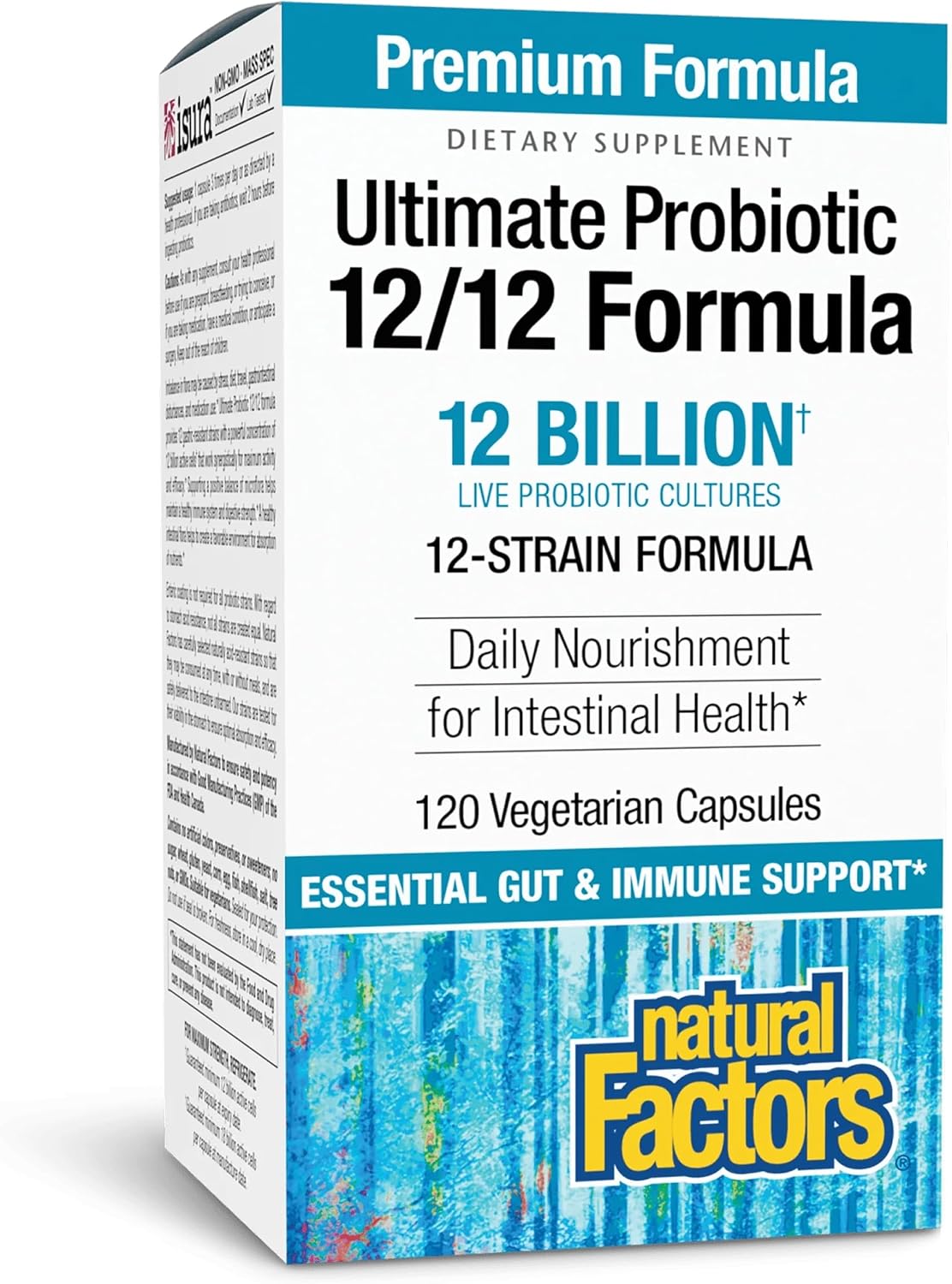 Natural Factors Ultimate Probiotic 12/12 Formula, 12 Billion, 120 Veg Caps