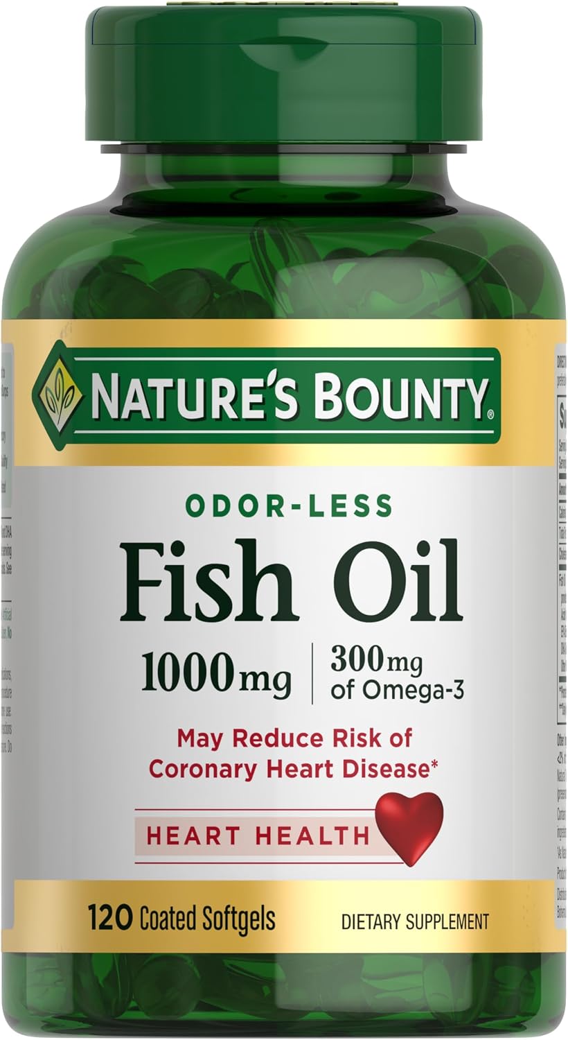 Nature’s Bounty Fish Oil 300mg Omega-3, 120 Softgels