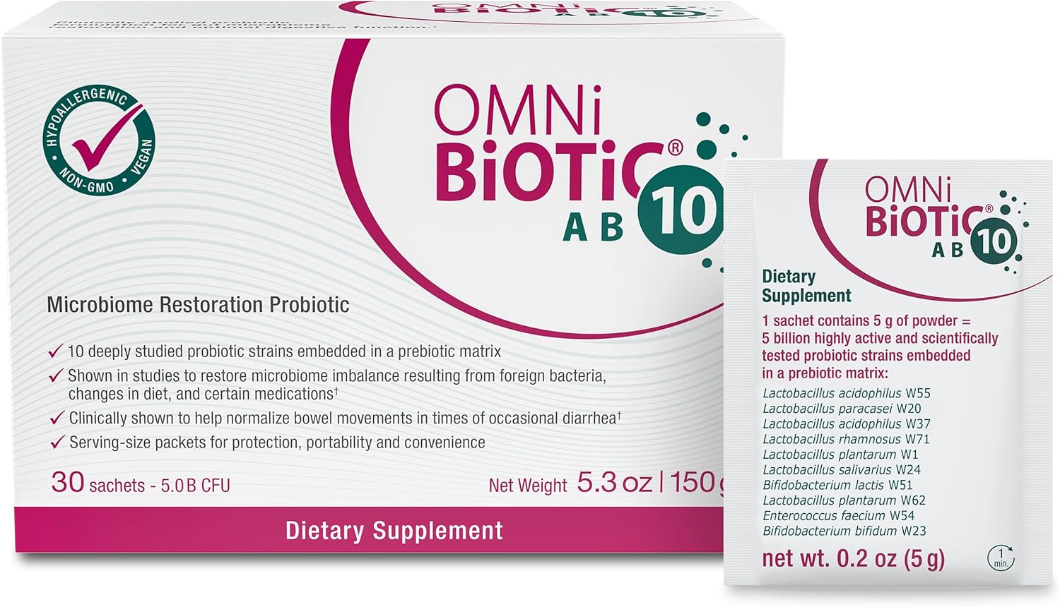 OMNi BiOTiC AB 10 – Probiotic Powder for Antibiotic & Gut Restore