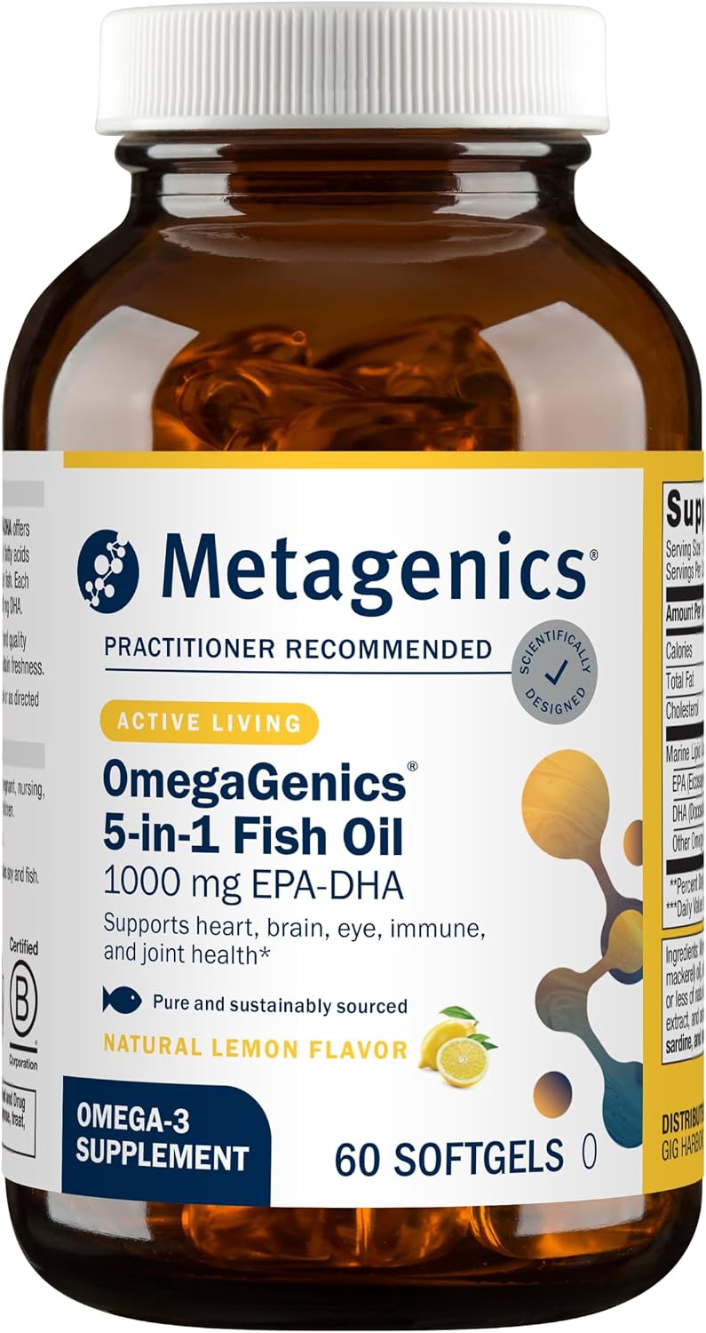 Metagenics OmegaGenics Omega-3 Fish Oil 1000mg EPA DHA, 60 Softgels