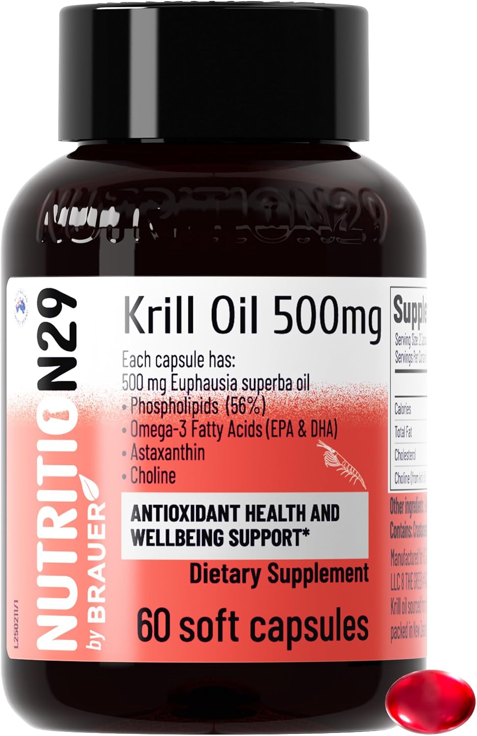 N29 Antarctic Krill Oil 500mg,60 softgels,Omega 3 Supplements with EPA,DHA