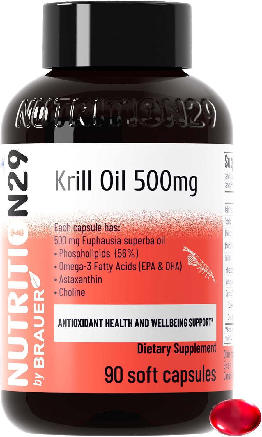 N29 Antarctic Krill Oil 500mg,90 softgels,Omega 3 Supplements with EPA,DHA