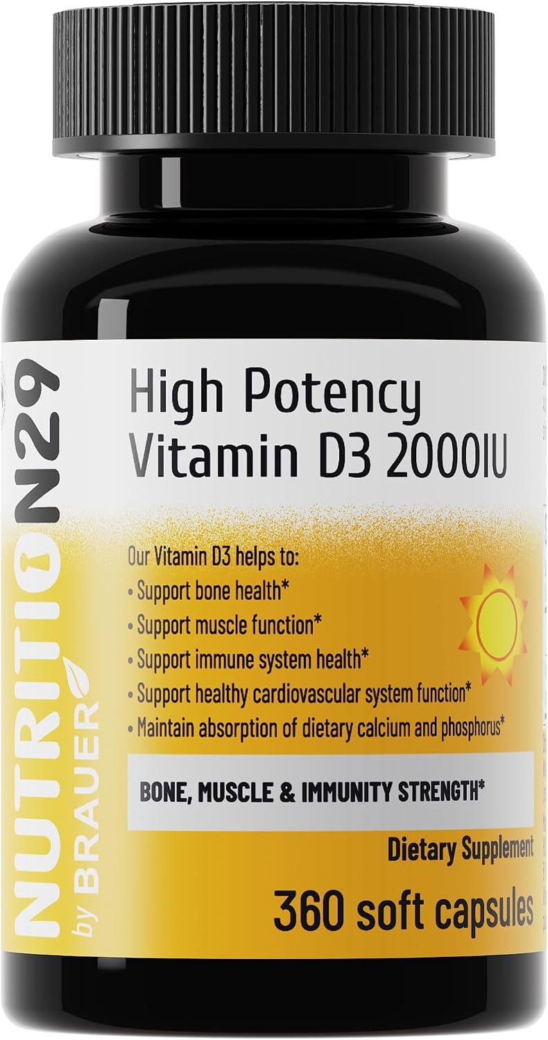 Vitamin D3 2000 IU (50 mcg),360 Day Supply Vitamin D Softgels