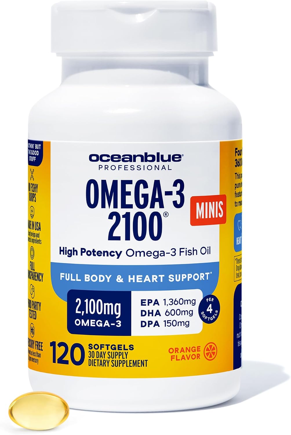 Oceanblue Professional Omega-3 2100-120 Mini Softgels (60 Servings)