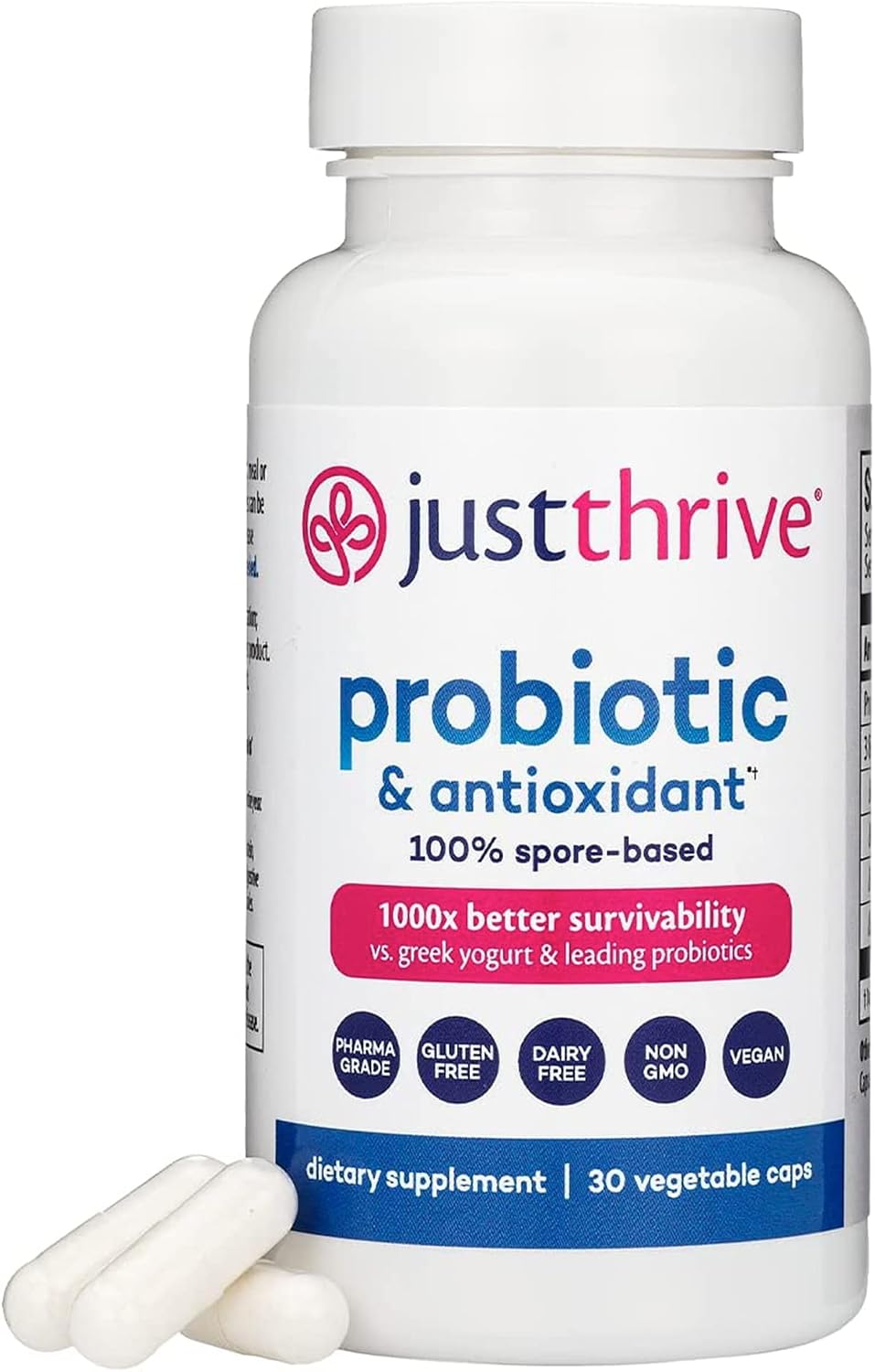 Just Thrive Probiotic & Antioxidant 100% Spore-Based Digestive Support