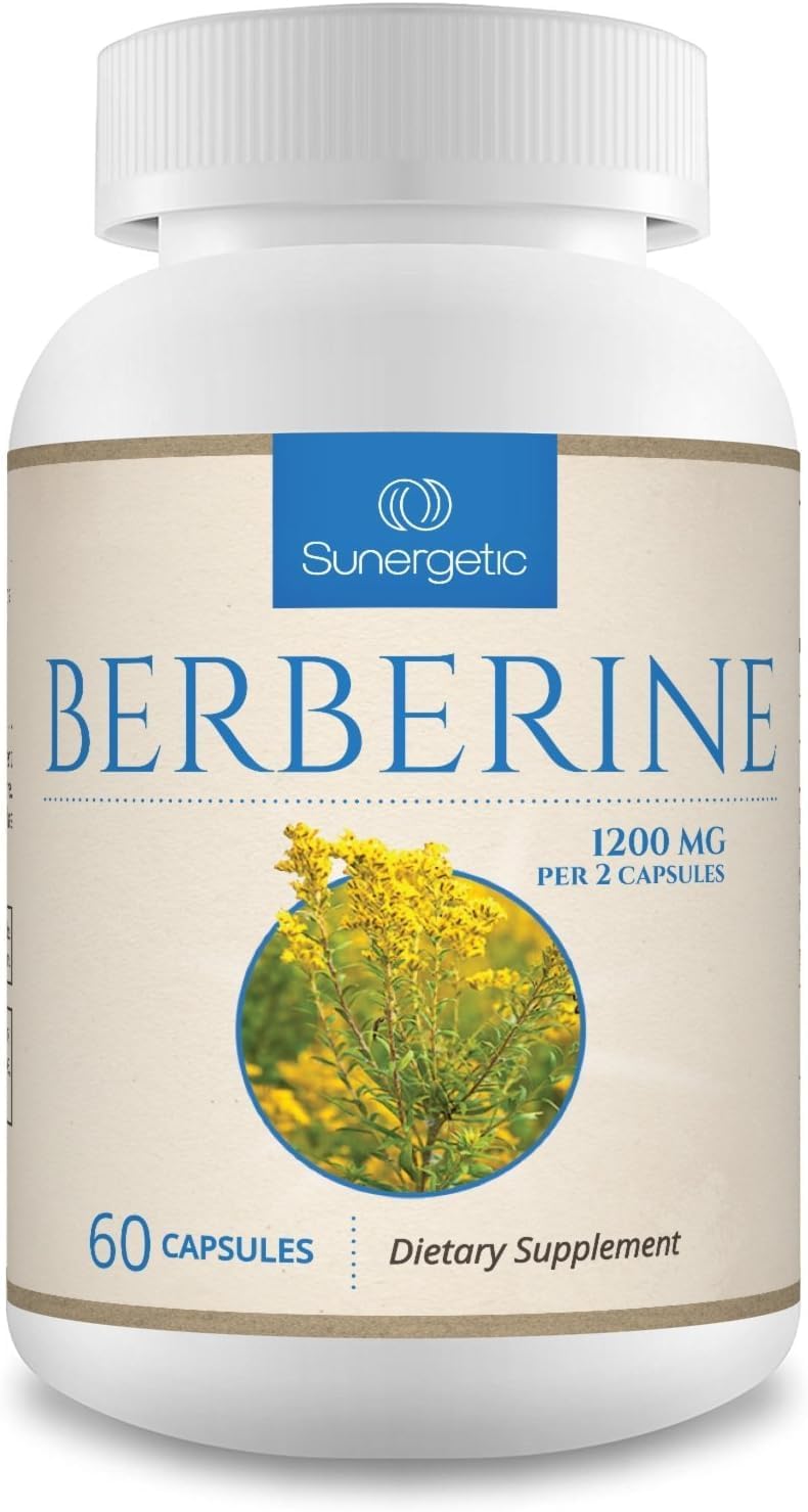 Berberine Supplement, Berberine HCl, 1,200 mg per Serving, 60 Capsules