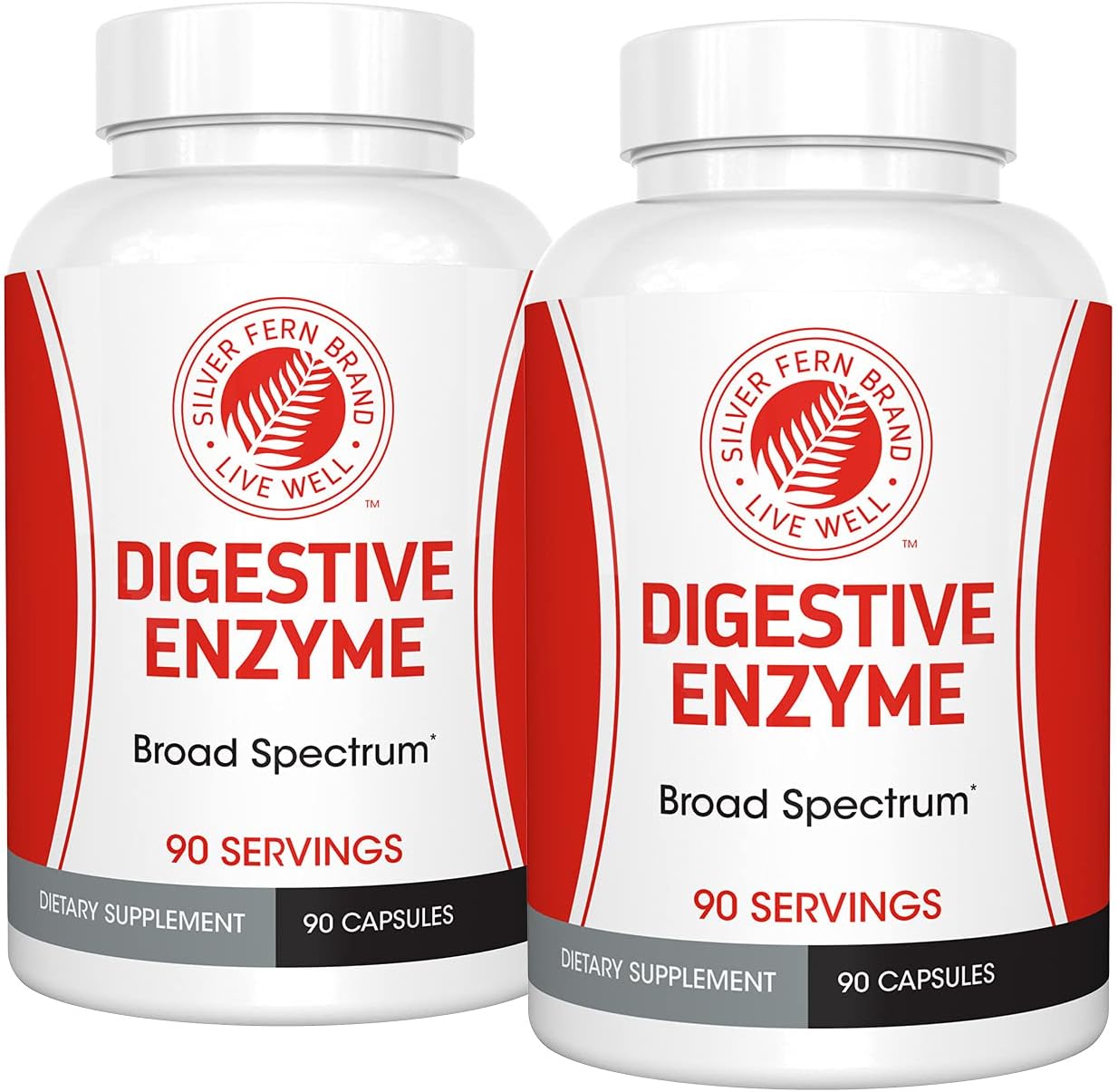 Silver Fern Ultimate High Potency Digestive Enzyme Supplement – 2 Bottles