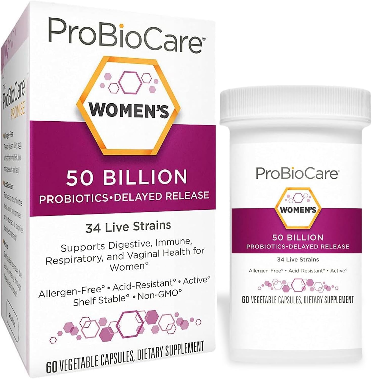 ProBioCare Probiotics for Women, 50 Billion CFUs, 60 Capsules
