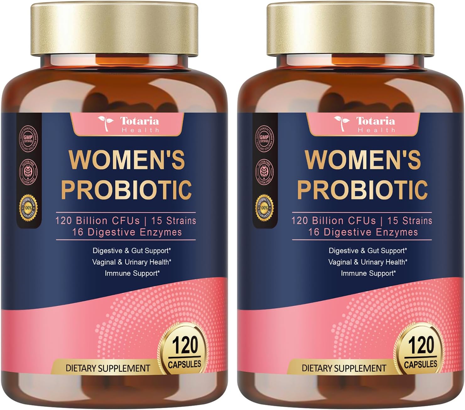 Totaria (2 Packs) Probiotics for Women, 120 Billion Women Probiotic, Digestive Enzymes & Prebiotics,
