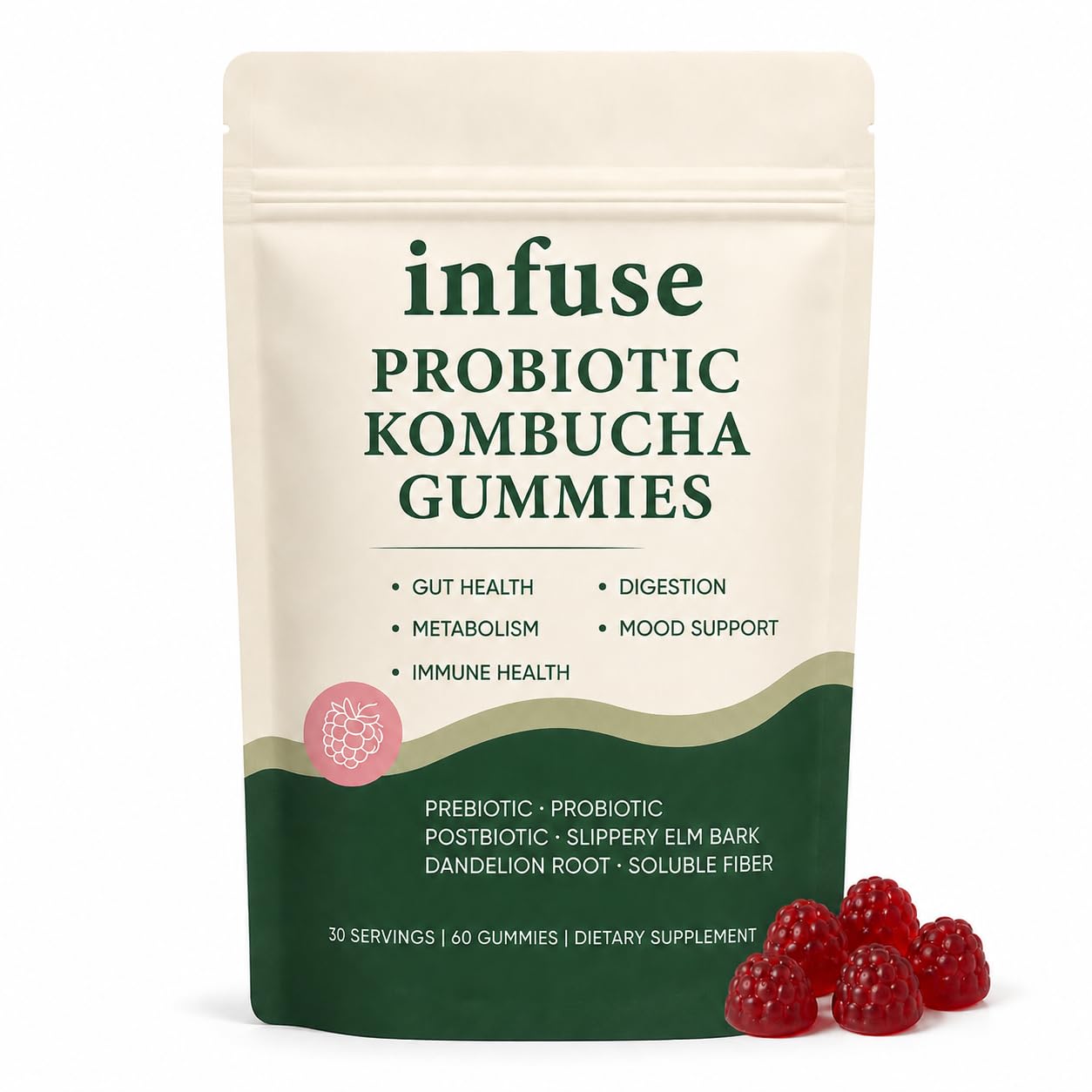 Kombucha Gummies, Gut Health Support, 60 Count