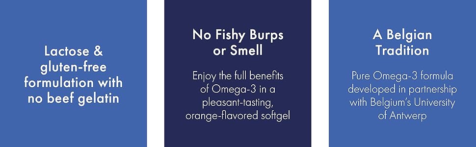 Lactose & gluten-free formulation with no beef gelatin, No Fishy Burps or Smell, A Belgian Tradition