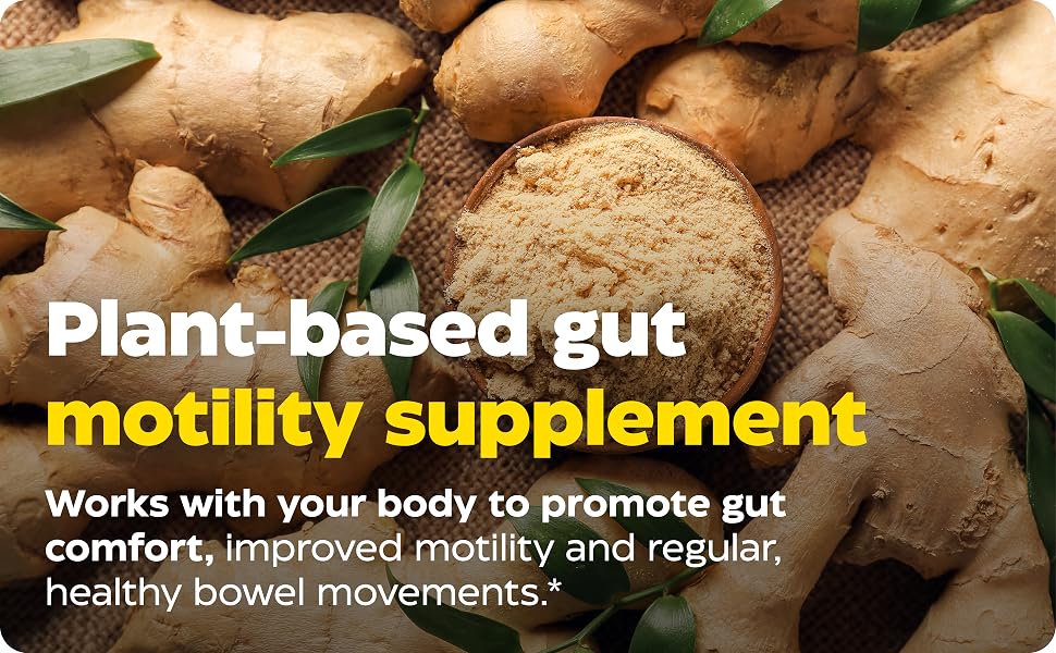 Plant-based gut motility supplement Works with your body to promote gut comfort*