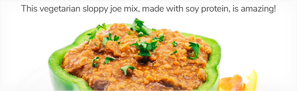 this vegetarian sloppy joe mix made with soy protein amazing plant protein entree microwave meal
