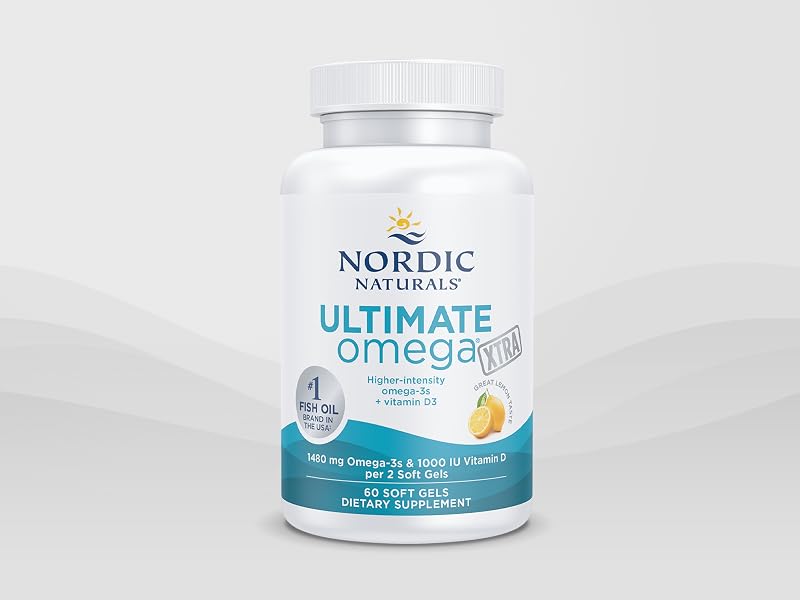 Nodic Naturals Ultimate Omega Xtra, 1480 mg omega-3s & 1000 IU Vitamin D3 per 2 softgels, 60 ct