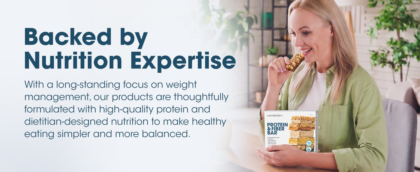 protein fiber bars wonderslim healthy weight loss management diet snack low calorie sugar