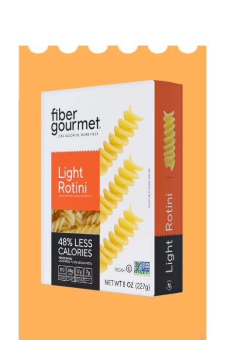 Fiber Gourmet light rotini, light pastas, fiber rich rotini, healthy rotini pasta