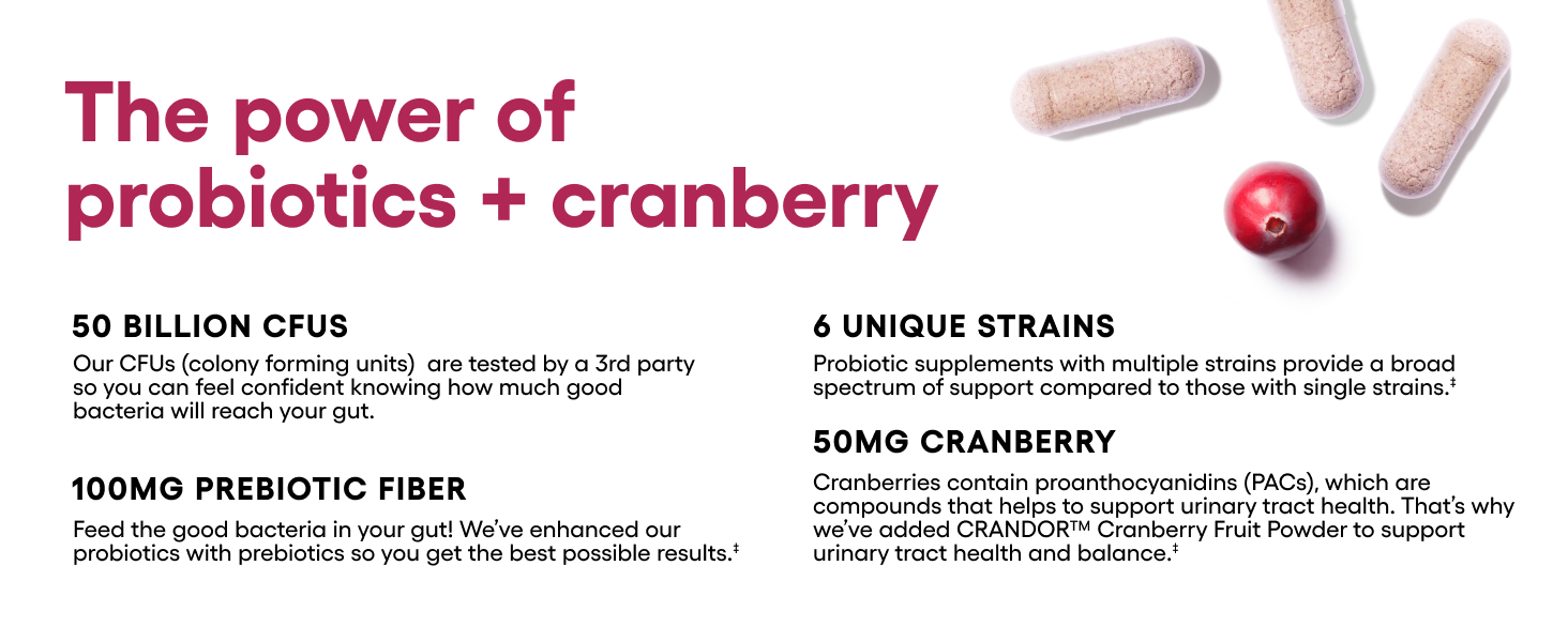 the power of probiotics + cranberry