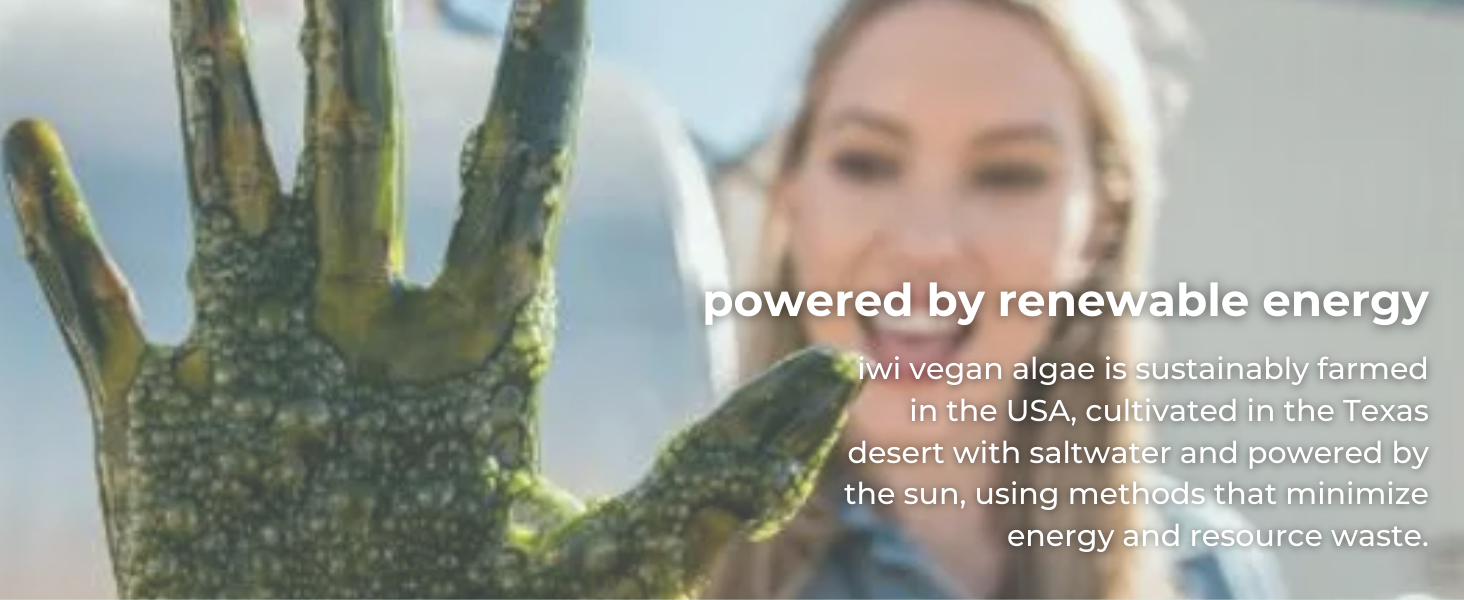Powered by renewable energy, sustainably farmed in the US with saltwater, minimizes energy and waste