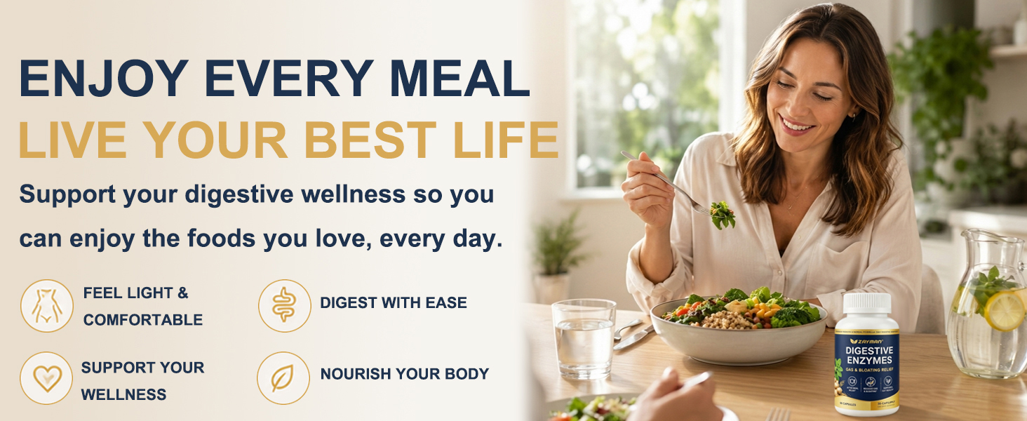 Enjoy every meal with digestive enzyme capsules