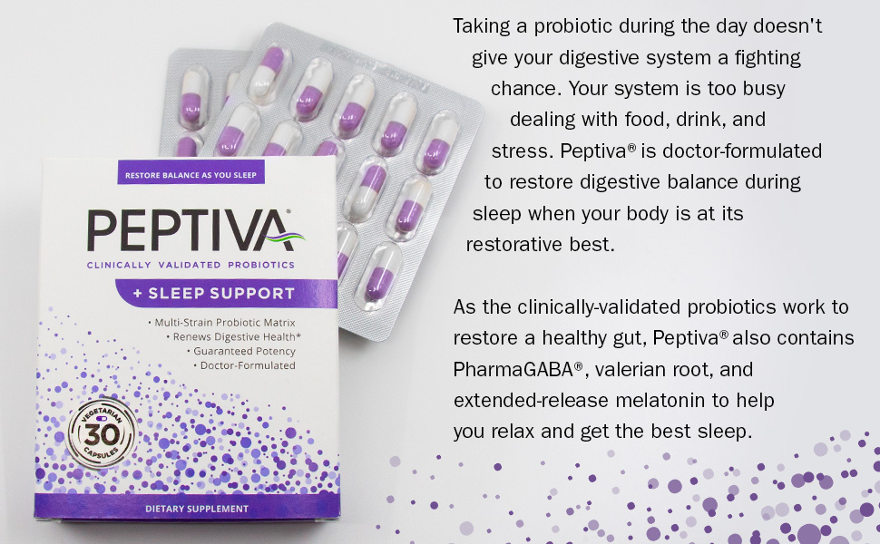 Peptiva PM Probiotic and Sleep Support Gut Health