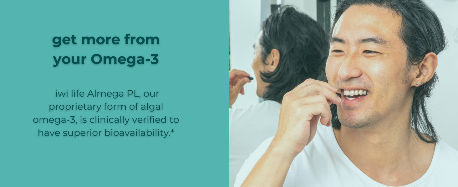  Our triple-patented algal omega-3 is clinically verified to have superior bioavailability*