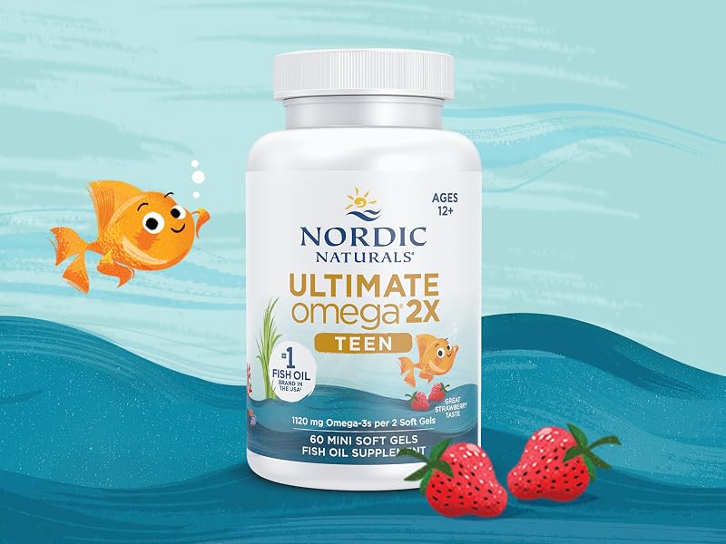 Nordic Naturals Ultimate Omega 2x Teen, 60 mini softgels, 1120 mg Omega-3s per 2 softgels